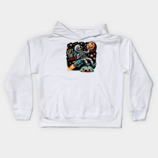 Cosmic Escape: Astronaut Skeleton Adventure Kids Hoodie